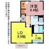 ライズコート 1LDKの間取り