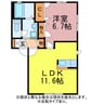 ライズコート 1LDKの間取り