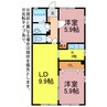 ボナール篠原Ａ・Ｂ 2LDKの間取り