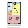 フラワーガーデン 2LDKの間取り