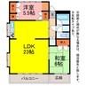 ハイツ宝2 2LDKの間取り