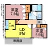 ディアス牧野 2LDKの間取り