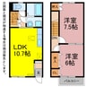 パークサイド・グラシア 2LDKの間取り