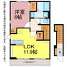 カーサフィオーレＡ 1LDKの間取り