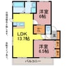シャーメゾン東田中郷 2LDKの間取り