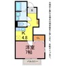 Ｌｉｔｔｌｅ　Ｂｅｌｌ 1Kの間取り