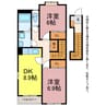 エルヴェ南小向 2DKの間取り