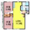 ガーデンパレス神野 2LDKの間取り