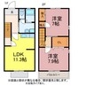 アヴァンティ 2LDKの間取り