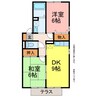 セジュール南 2DKの間取り