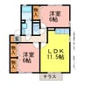 グリーンパーク北側 2LDKの間取り