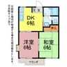 タウニィ吉川 2DKの間取り
