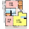 メルベーユ向山 2LDKの間取り