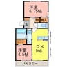 セジュール　アン 2DKの間取り