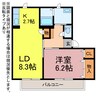 ルミエール高師 1LDKの間取り