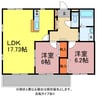 クレール弐番館 2LDKの間取り