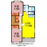 ヴィラ・サンライトⅠ 2LDKの間取り