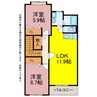ヴィラ・サンライトⅠ 2LDKの間取り