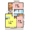 オリーブガーデン 2LDKの間取り