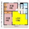 グリーンロード草間 2LDKの間取り