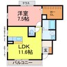 パークハウス 1LDKの間取り