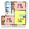 プール・トゥジュール 2LDKの間取り