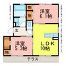 プール・トゥジュール 2LDKの間取り
