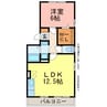 クルワシュード 1LDKの間取り