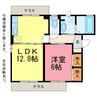 サフィニア　ガーデン 1LDKの間取り