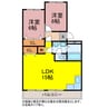 ベルハイムB棟 2LDKの間取り