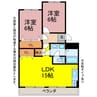 ベルハイムC棟 2LDKの間取り