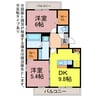 ソフィア　Ａ棟 2DKの間取り