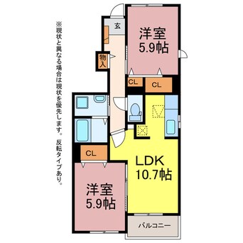 間取図 ジュネストヨハシ　Ⅱ番館
