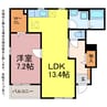 リヴィエール 1LDKの間取り