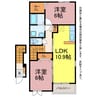 リバーサイド三晃　ＷＥＳＴ 2LDKの間取り