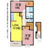 リバーサイド三晃　ＷＥＳＴ 2LDKの間取り