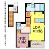 作神014 1LDKの間取り