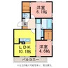 ヴェルブィル 2LDKの間取り