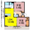 アヴェク・トワ 2LDKの間取り