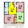 エバーグリーン三ツ相　Ｃ棟 3DKの間取り