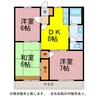エバーグリーン三ツ相　Ｃ棟 3DKの間取り