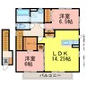 カーサ　フェリーチェⅠ 2LDKの間取り