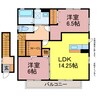 カーサ　フェリーチェⅠ 2LDKの間取り