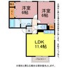 カーサヴェルデ 2LDKの間取り