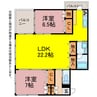 TYマンションWings 2LDKの間取り