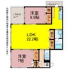 TYマンションWings 2LDKの間取り