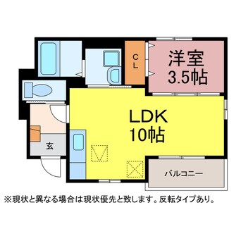 間取図 ボヌール田原館