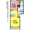 スクウェア橋良Ⅱ 1LDKの間取り