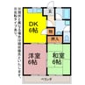 ハイツ元三本木 2DKの間取り