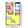 ブロードタウン神野ⅡＢ・Ｅ棟 1LDKの間取り